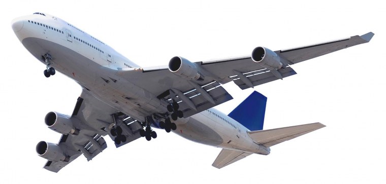 Боинг 747 на белом фоне