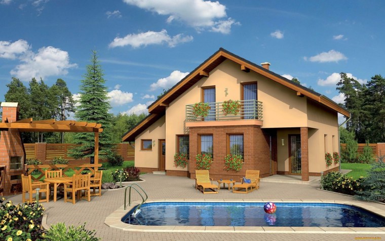 Красивый коттедж с бассейном