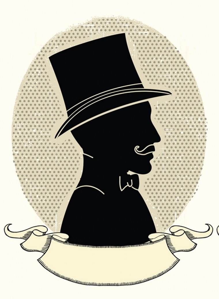 Силуэт джентльмена в шляпе