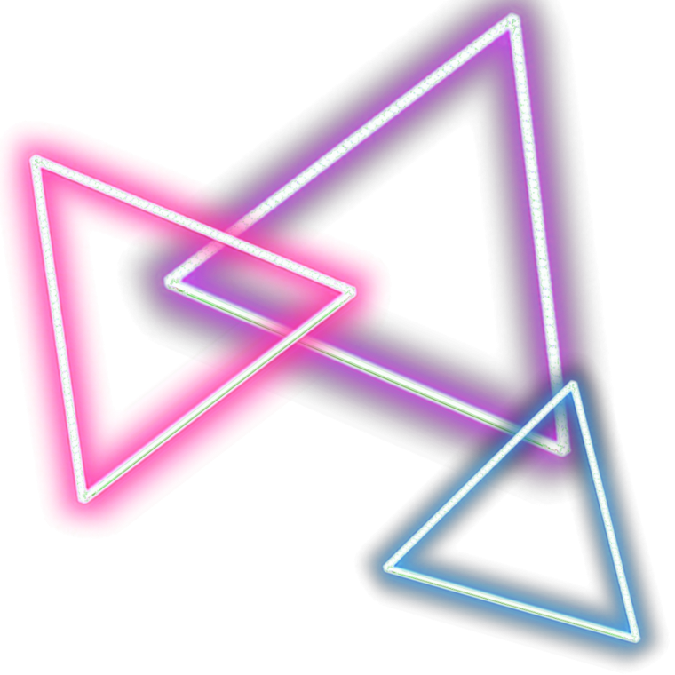 Неоновый треугольник для фотошопа на прозрачном фоне