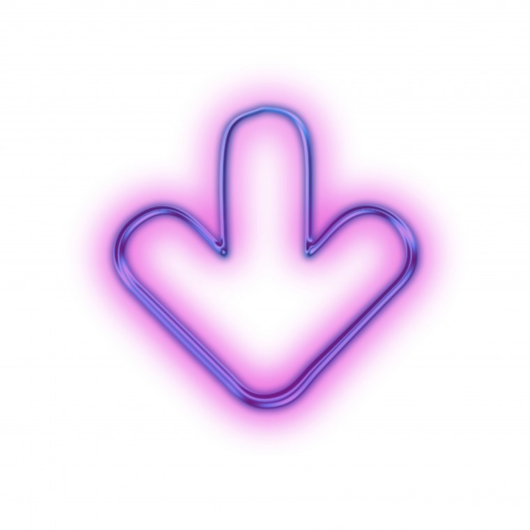 Неоновая стрелка на прозрачном фоне