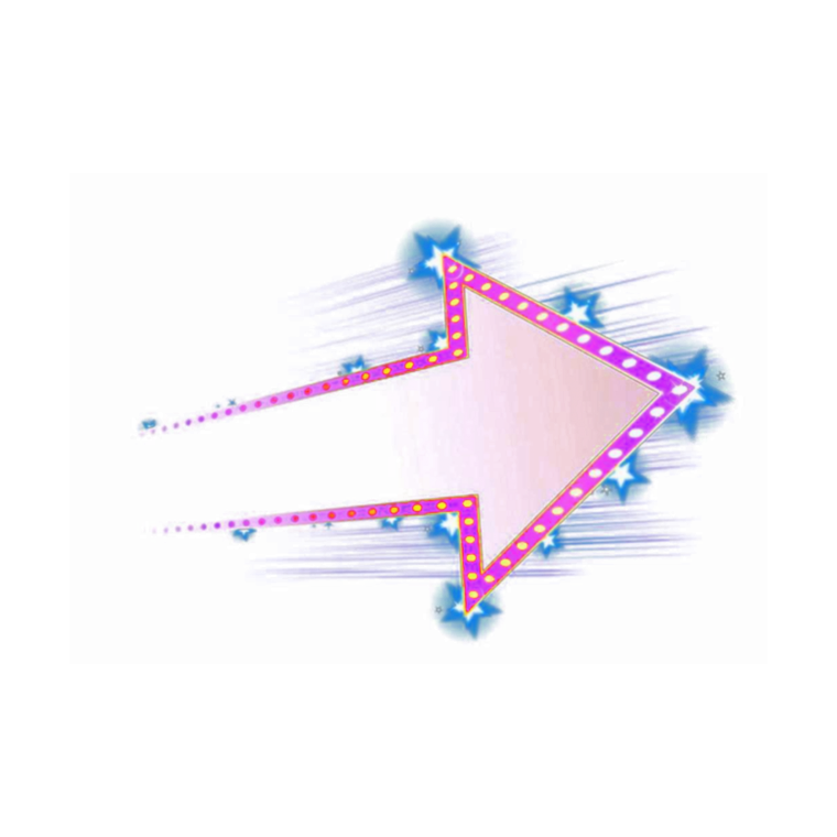 Неоновая стрелка на прозрачном фоне