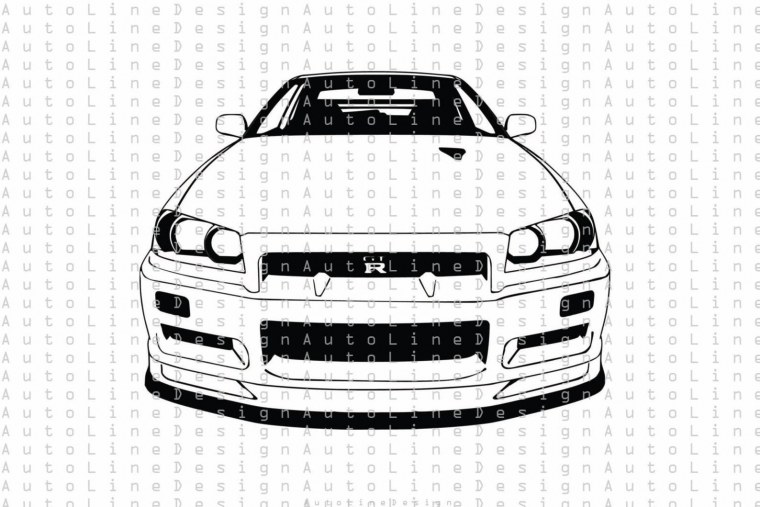 Sketch Nissan Skyline r34