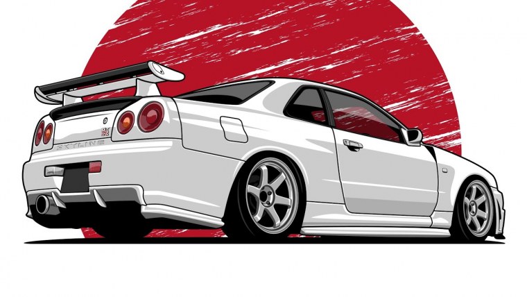 Nissan Skyline gt-r r34 drawing