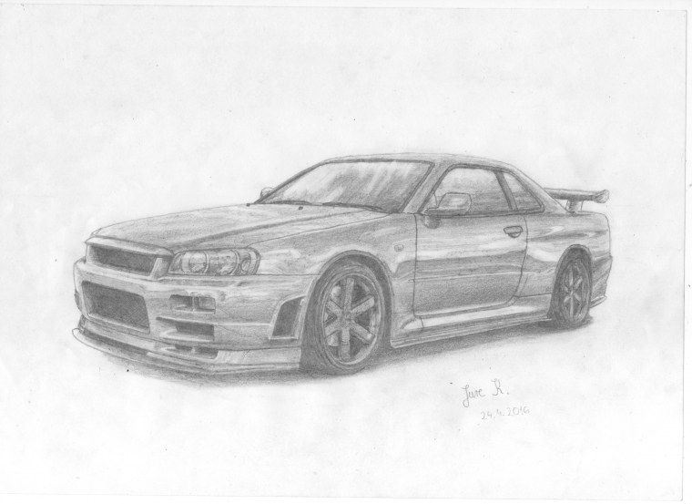 Раскраска Ниссан Скайлайн GTR r34