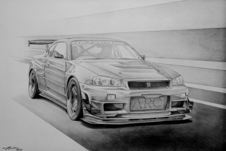 Nissan Skyline GTR r34 draw
