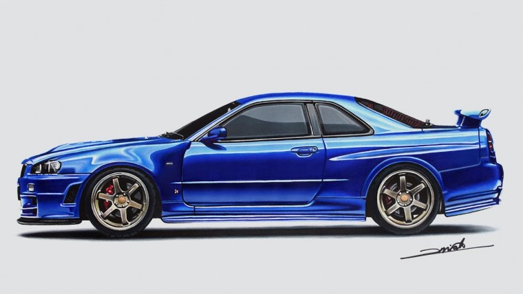 Nissan Skyline r34 арт