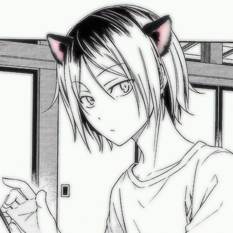 Волейбол аниме чб Кенма