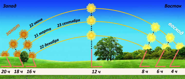 Положение солнца над горизонтом