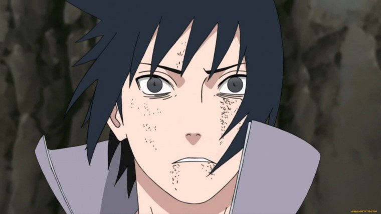 Лицо Саске из аниме Наруто