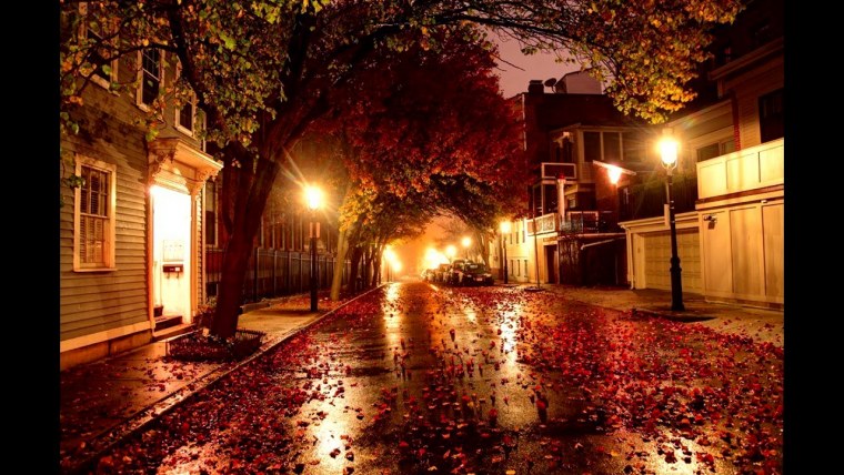 Парк Нью-Йорка осень вечер