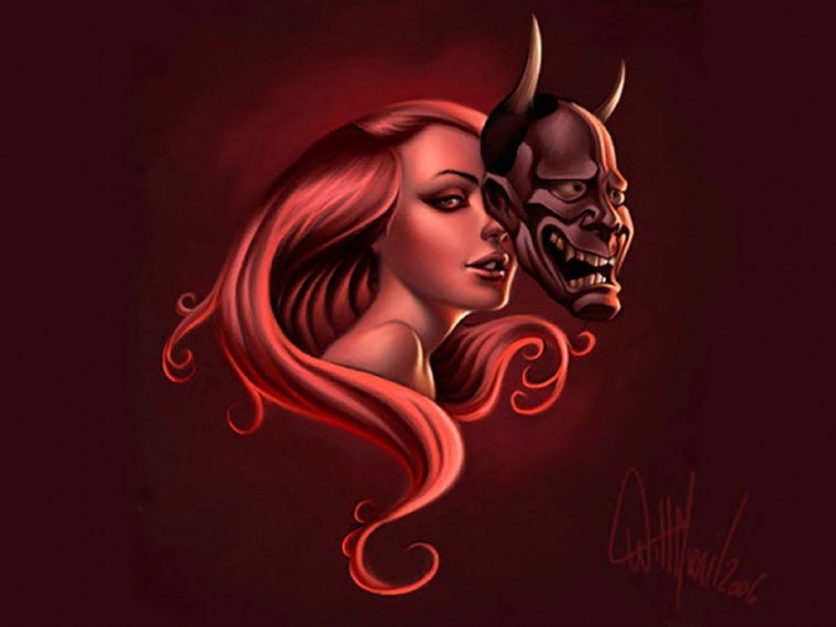 Девушка черт арт