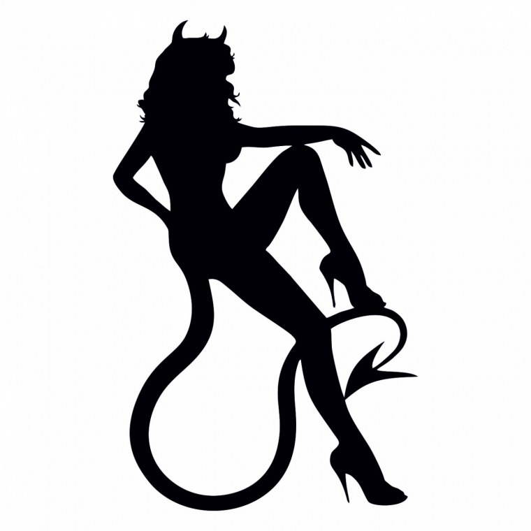 Наклейки на авто дьяволица