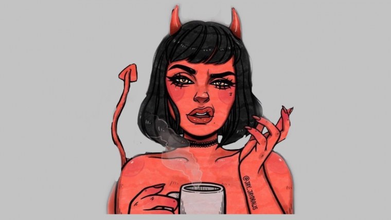 Девушка черт арт