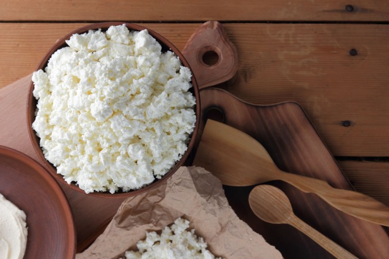 Творог с малиной