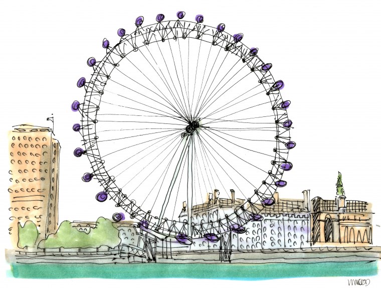 Колесо обозрения силуэт