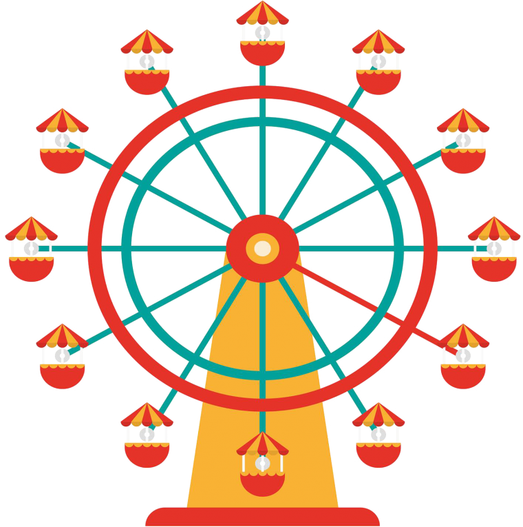 Колесо обозрения и парк нарисовать