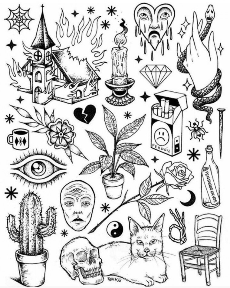 Эскизы тату Минимализм