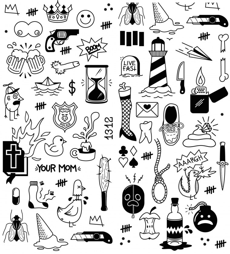 Скетч тату небольшие