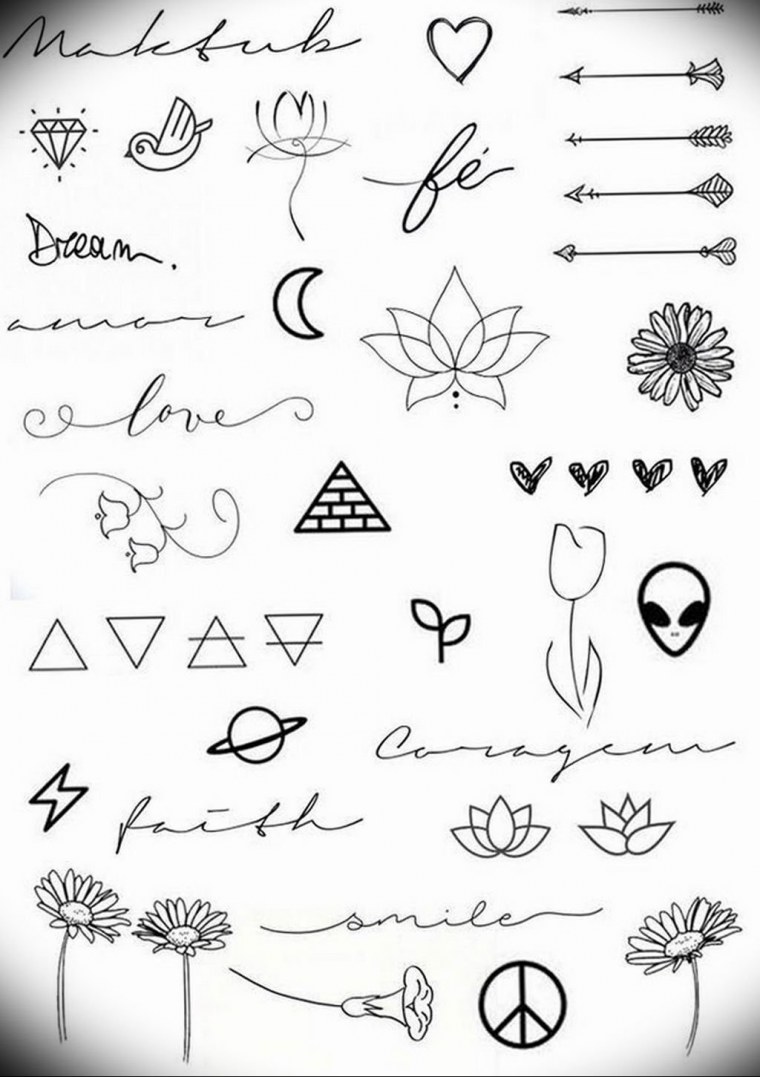 Эскизы тату Минимализм