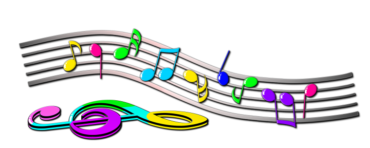 Веселые нотки на прозрачном фоне