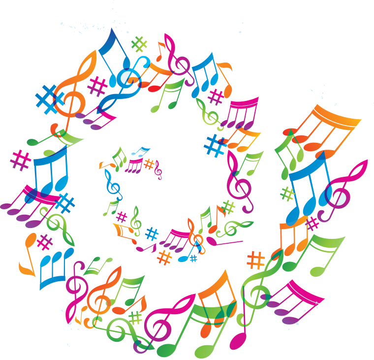 Веселые нотки на прозрачном фоне