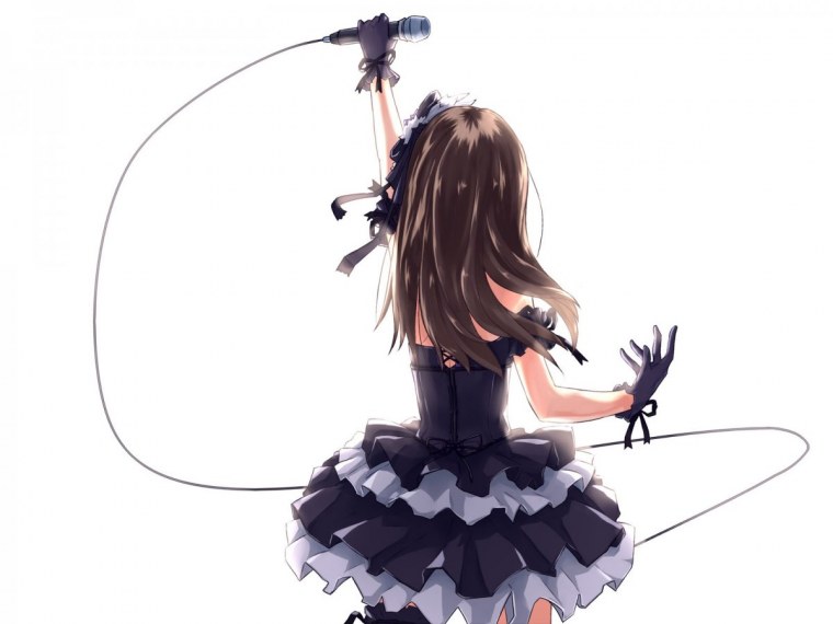 Аниме девушка со спины