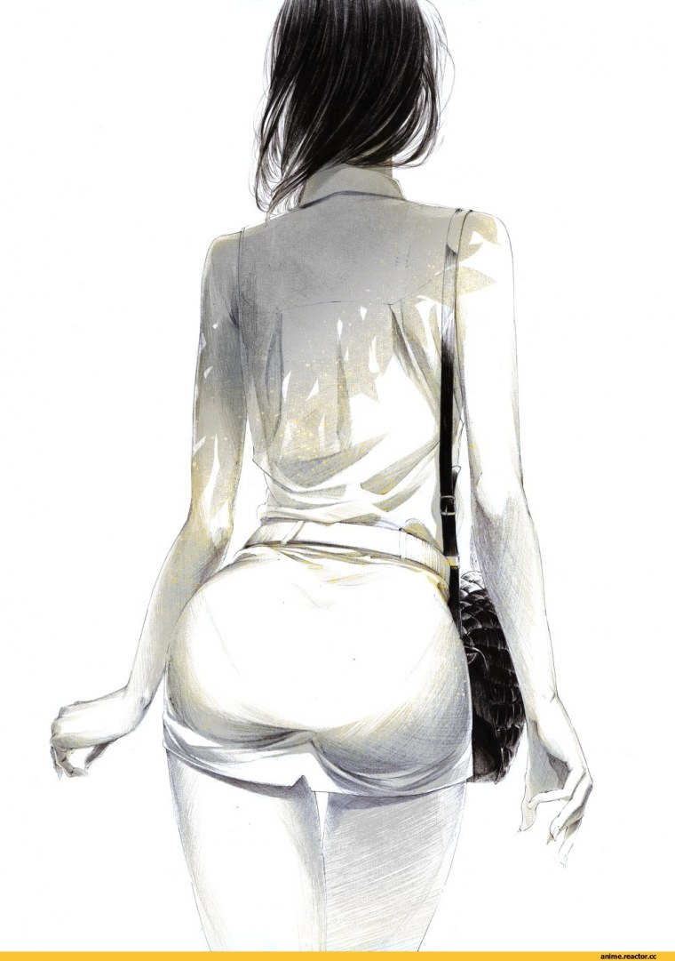 Девушка сзади рисунок