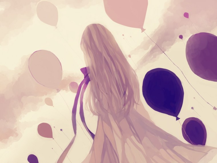 Аниме девушка со спины