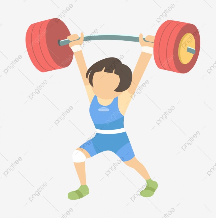 Человек поднимает штангу