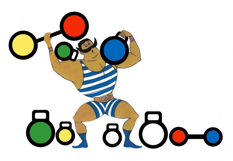 Штангист мультяшный