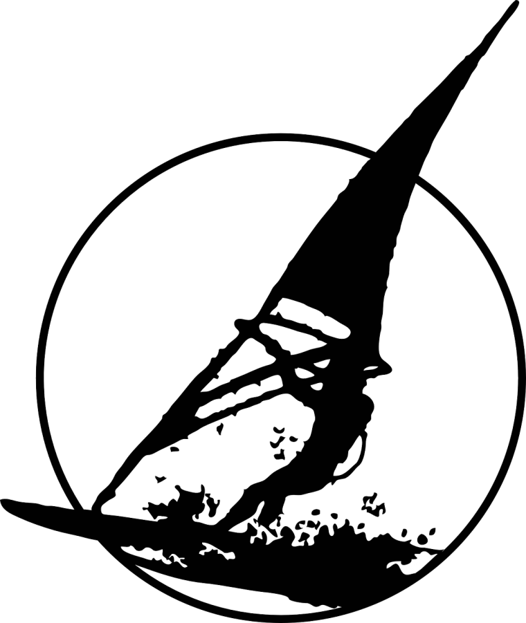 Виндсерфинг на белом фоне