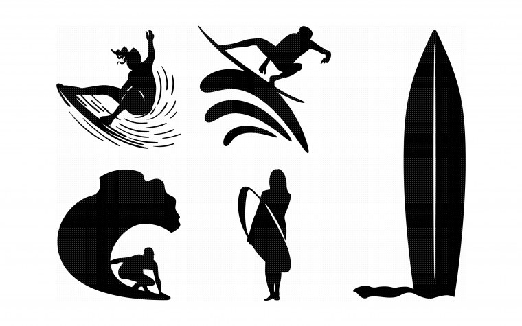 Виндсерфинг рисованный