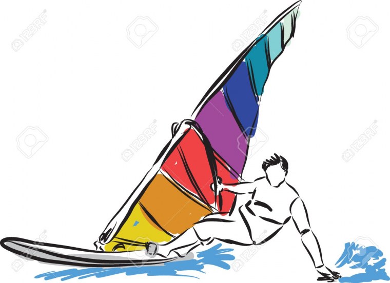 Кайтсерфинг рисунок на футболке