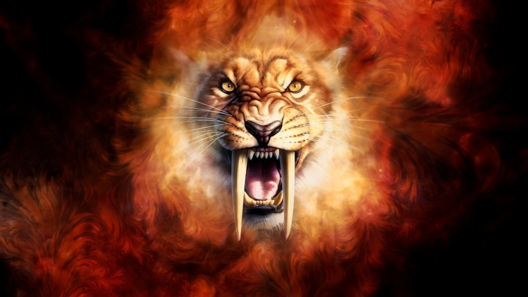 Огненный Саблезубый тигр