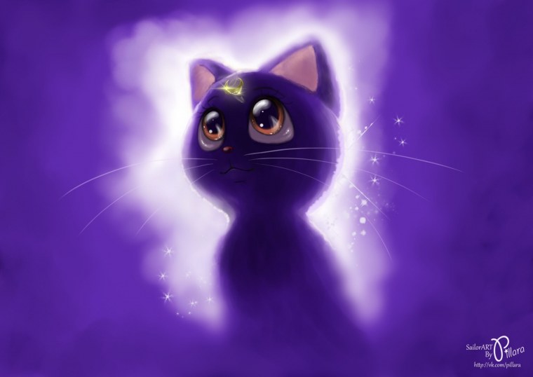 Sailor Moon Луна кошка Art