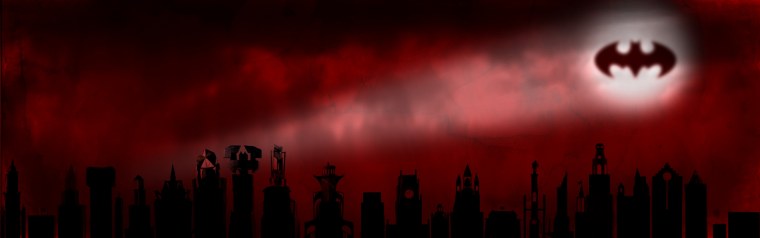 Готэм город знак Бэтмена в небе