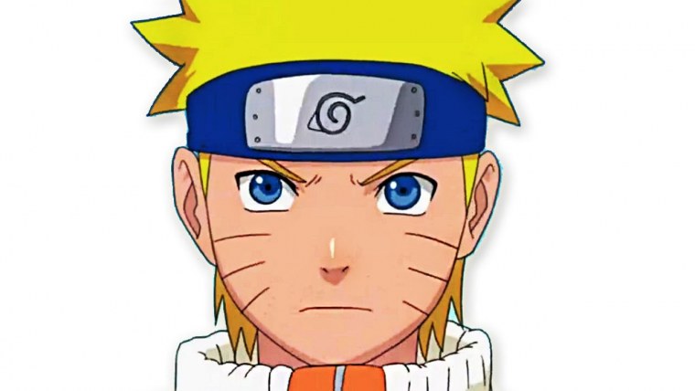 Наруто Узумаки на белом фоне