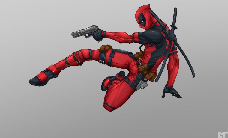 Дэдпул на белом фоне