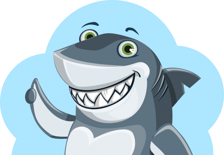 Большая белая акула смешная