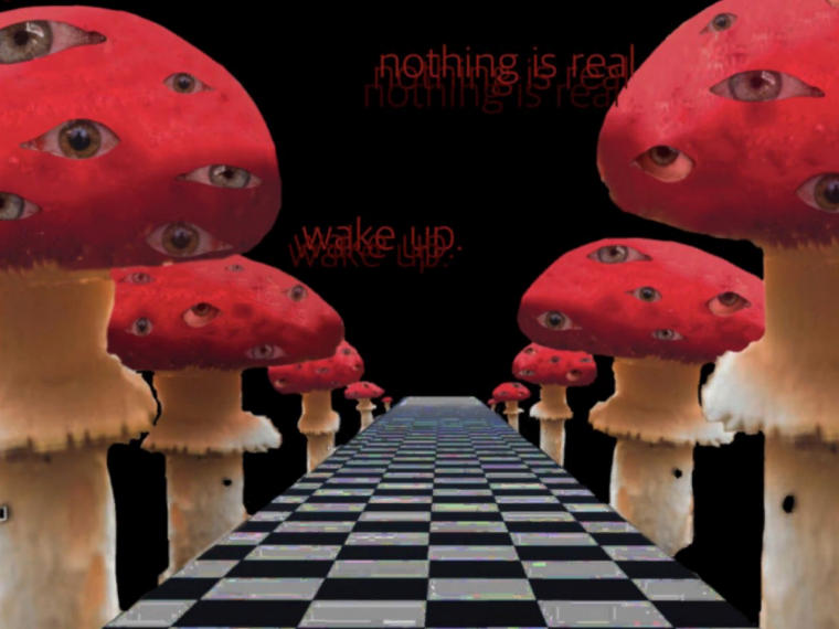 Dreamcore мухоморы с глазами