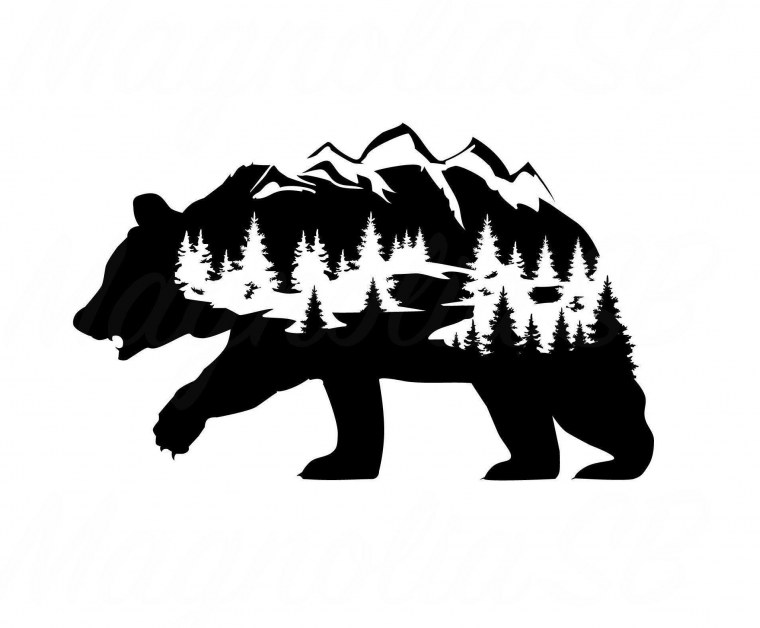 Медведь силуэт вектор