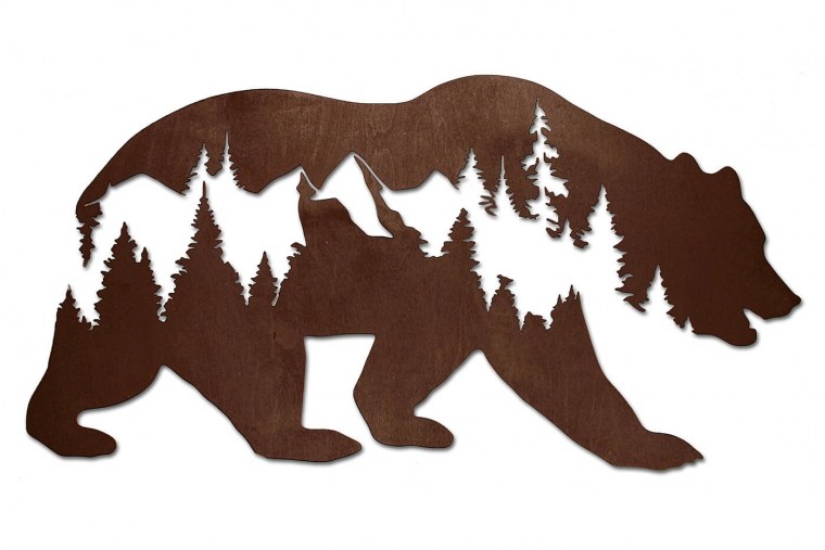Силуэт медведя на задних лапах