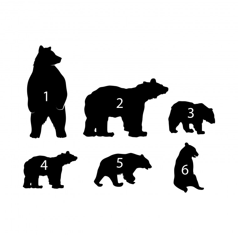 Силуэт медвежонка