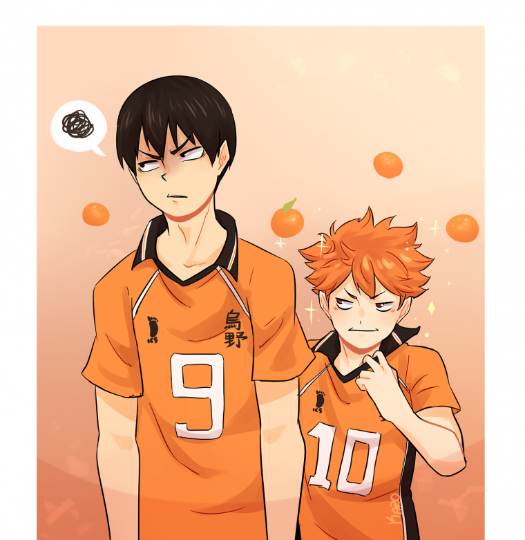 Хината шоё в оранжевой форме