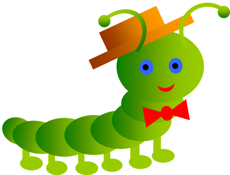 Гусеница ползет мультяшное