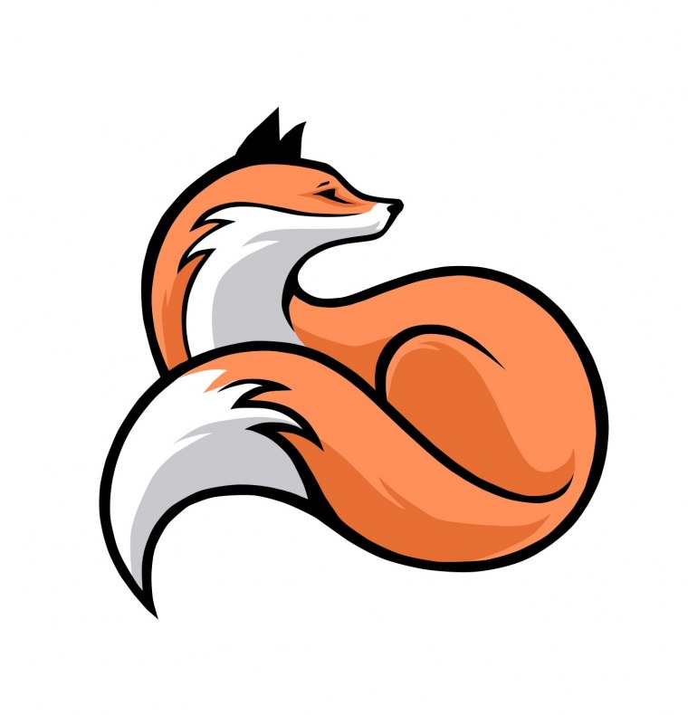 Лиса наклейка