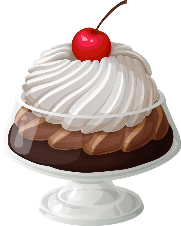 Пирожное на прозрачном фоне