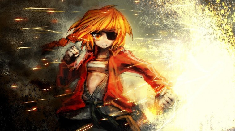 Аниме арты оранжевого цвета