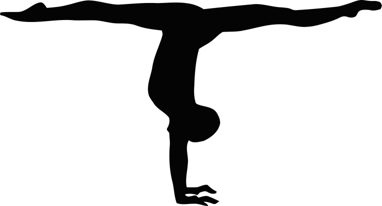 Девочка гимнастка на белом фоне